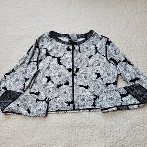 NWOT GapFit Moisture Wick Top Cropped Full Zip Floral Jacket Size XL
